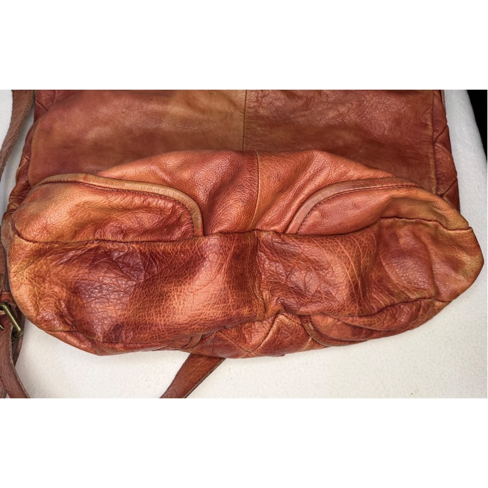 Liebeskind Berlin Large Cognac Leather Hobo Shoulder Bag Quilted Slouchy Boho - Picture 11 of 11